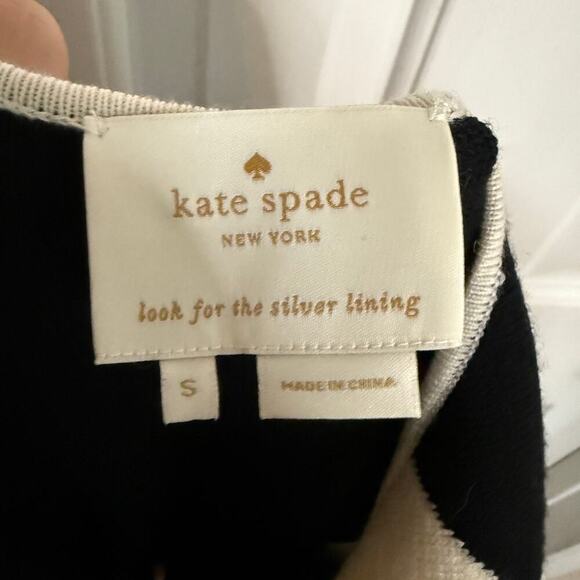 Kate Spade Constance Dress Color Block Knit Wool Black Cream Size Small - Picture 6 of 7